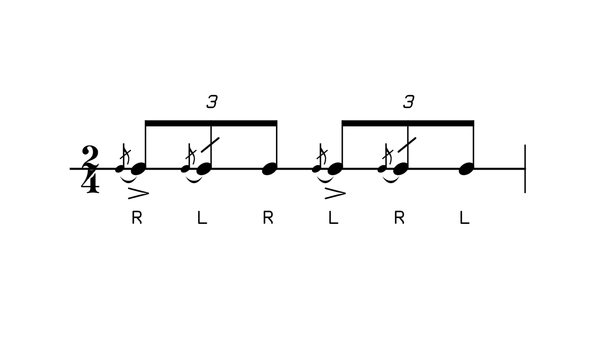 Chut Cheese drum rudiment notation